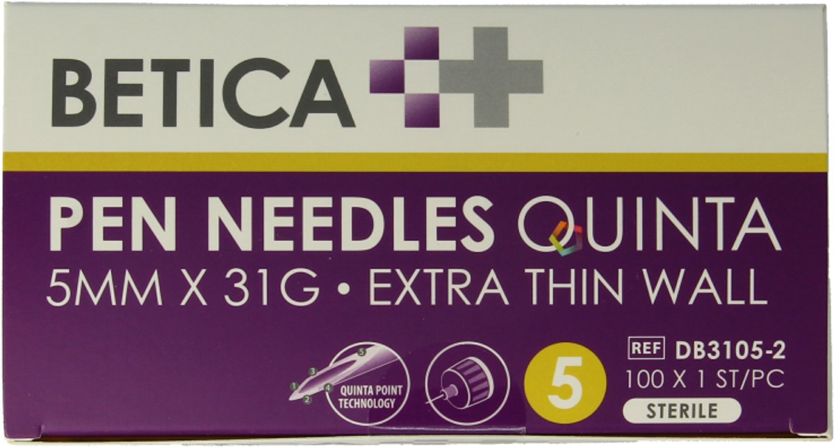 Betica Pennaalden Quinta steriel 5mmx31g 100 Stuks