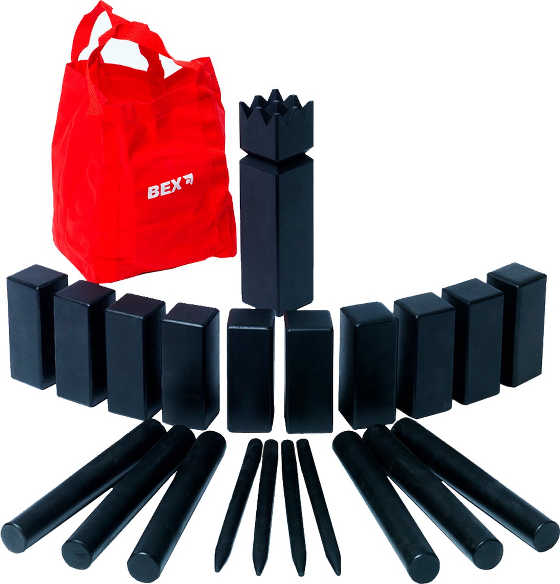 Kubb Original Rubberhout Black Edition