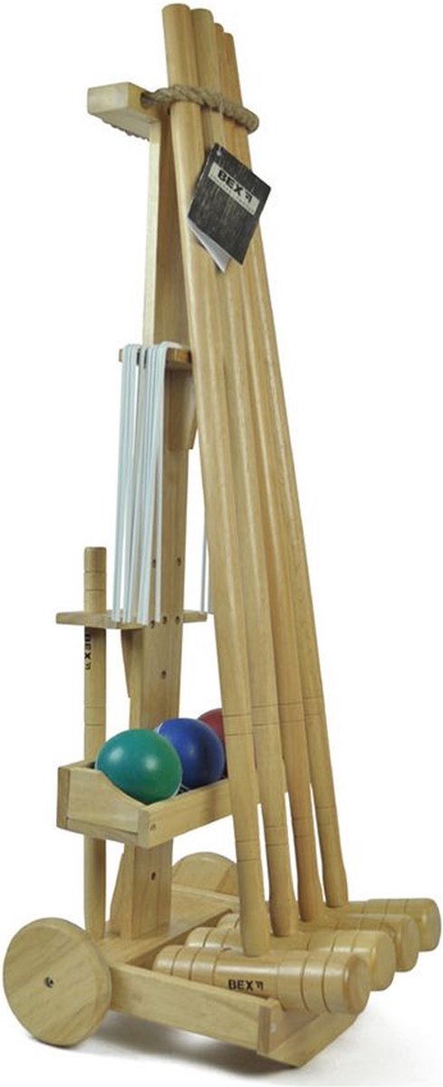 Bex Croquet Pro Op Kar 4 Spelers 100cm Rubberhout