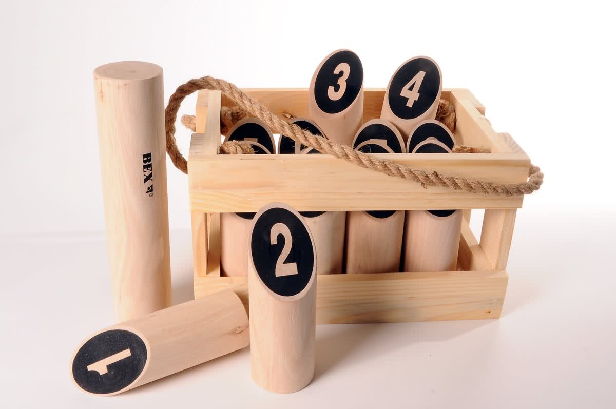 Bex Number Kubb Original In Houten Kist - Rubberhout