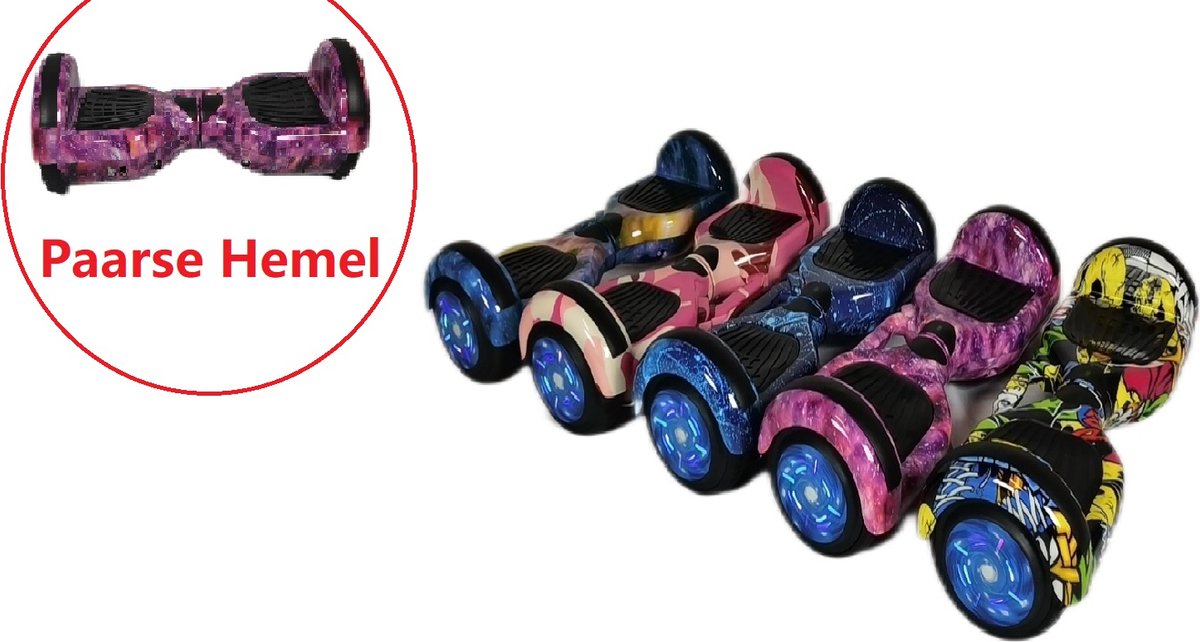 Hoverboard -6,5 inch -hoverboards voor kinderen en tieners-Hoverboards met Bluetooth - LED-licht met krachtige motor -Cadeau voor kinderen-Blauwe Hemel