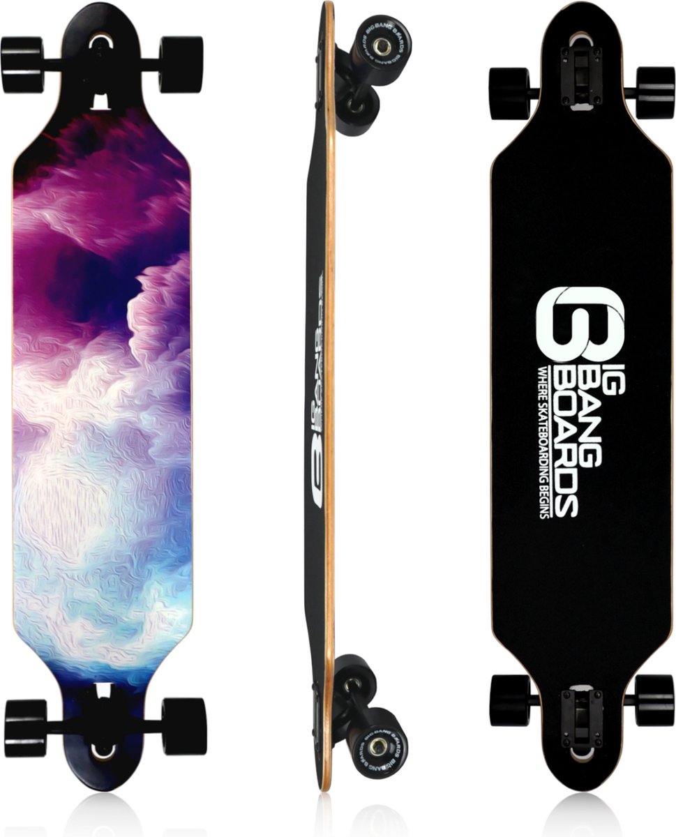 Big Bang Boards® Nebula Longboard – Drop Through Design – Volwassenen – Kinderen – Jongens – Meisjes – Longboard Cruiser – Dropthrough – Longboard – Longboards