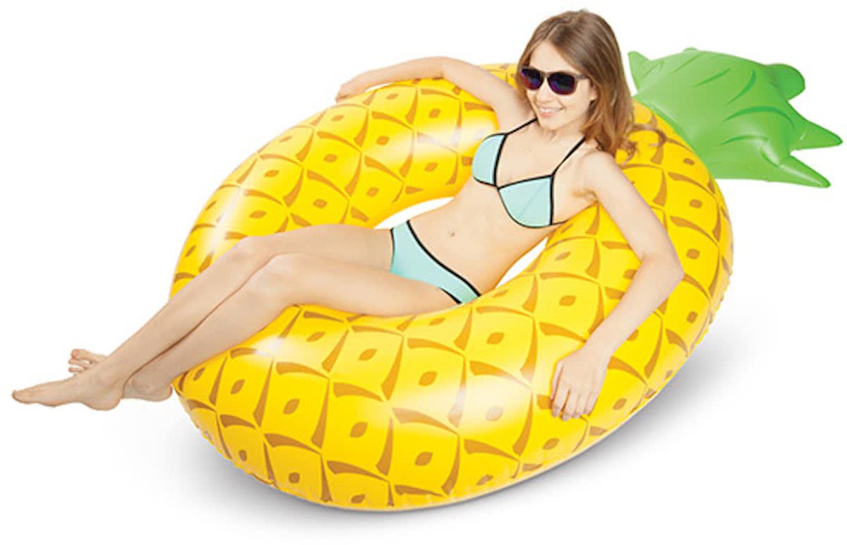 Ananas Pool Float   Pool Float Pineapple   Big Mouth grote opblaas zwemband   180 cm.