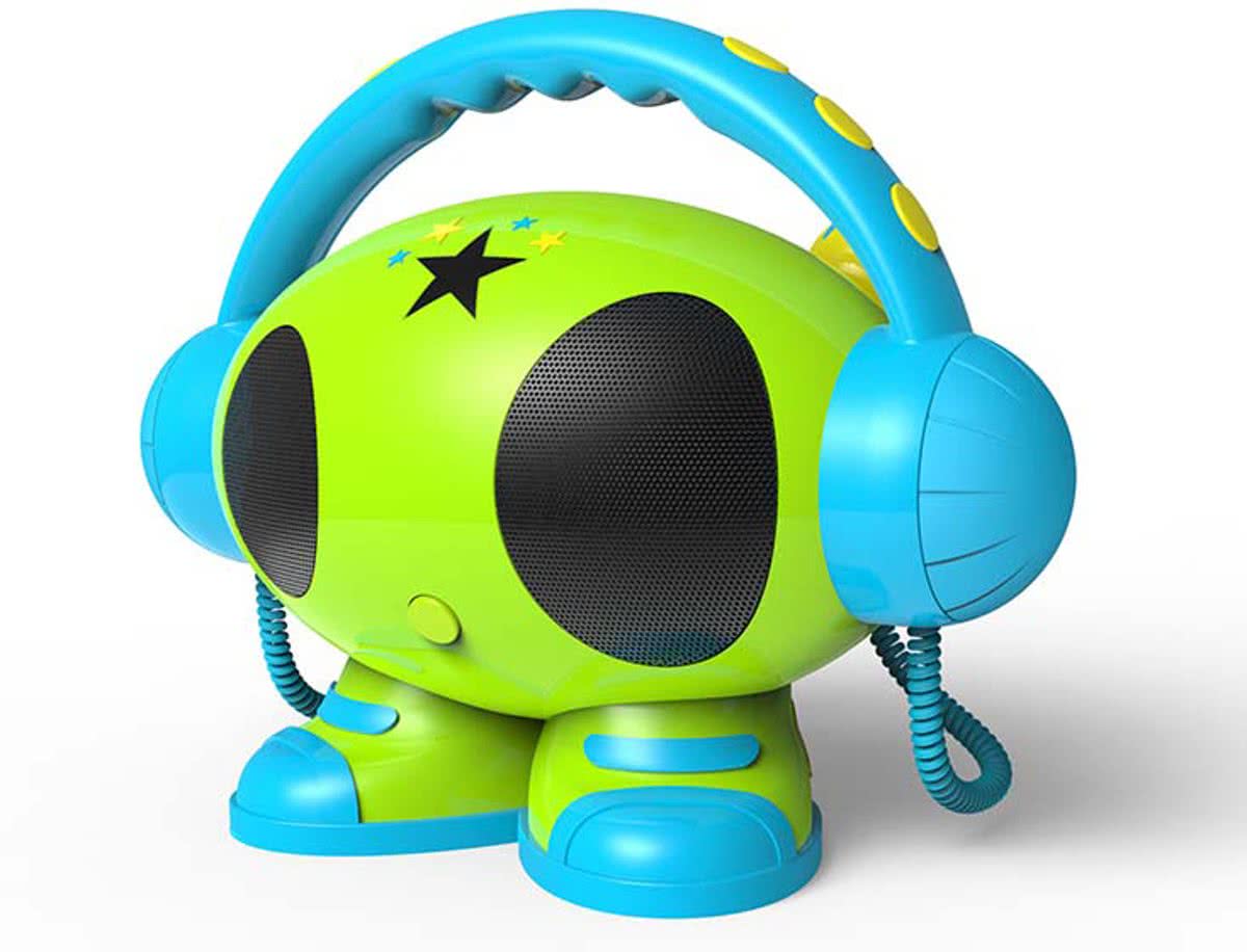 Karaoke Robot met 2 microfoons, usb aansluiting en voice recording via SD kaart