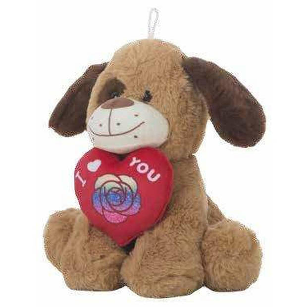 Knuffel Amour Hart Hond 25cm