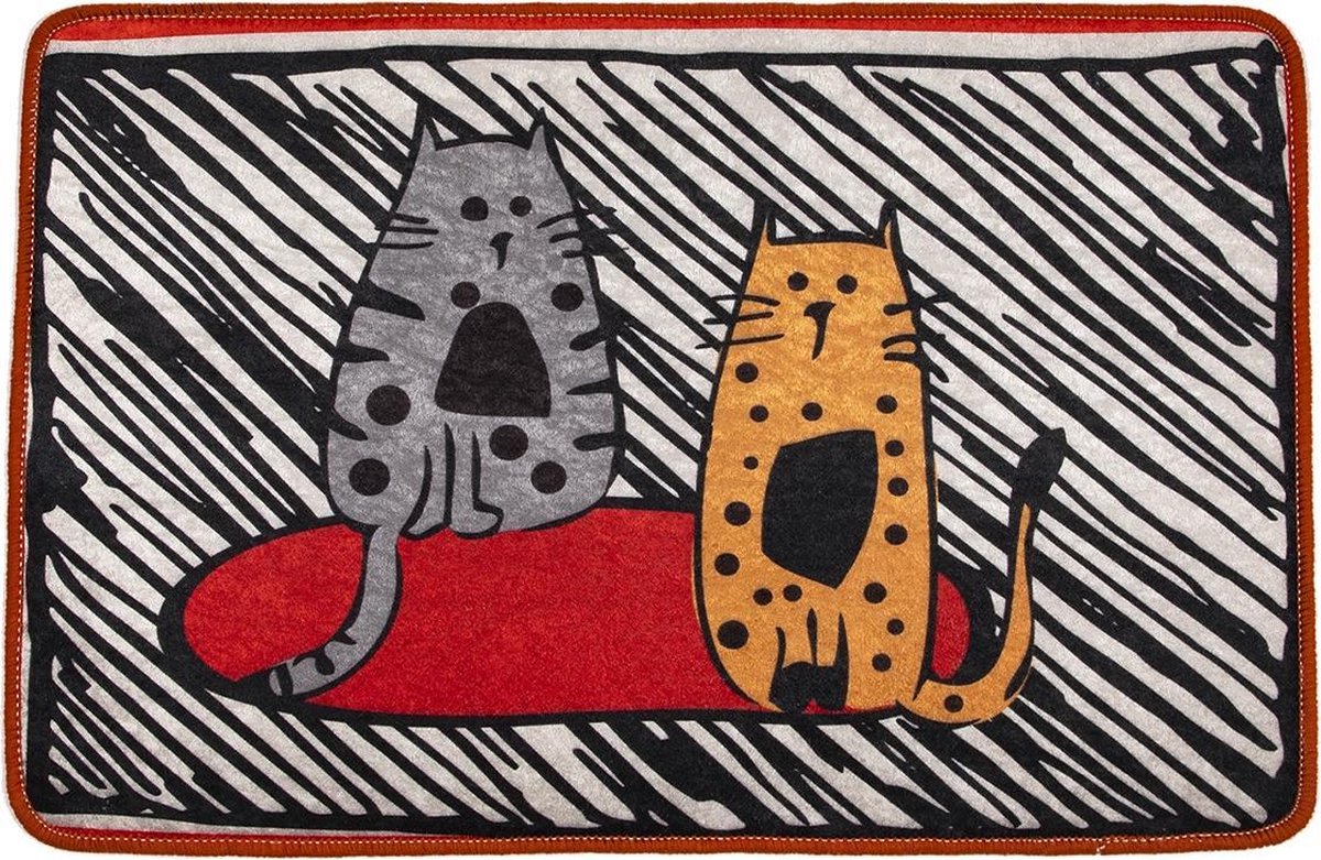 Biggdesign Cats Deurmat - keukenloper - Woonkamer Tapijt - Anti Slip - 45 x 70 cm