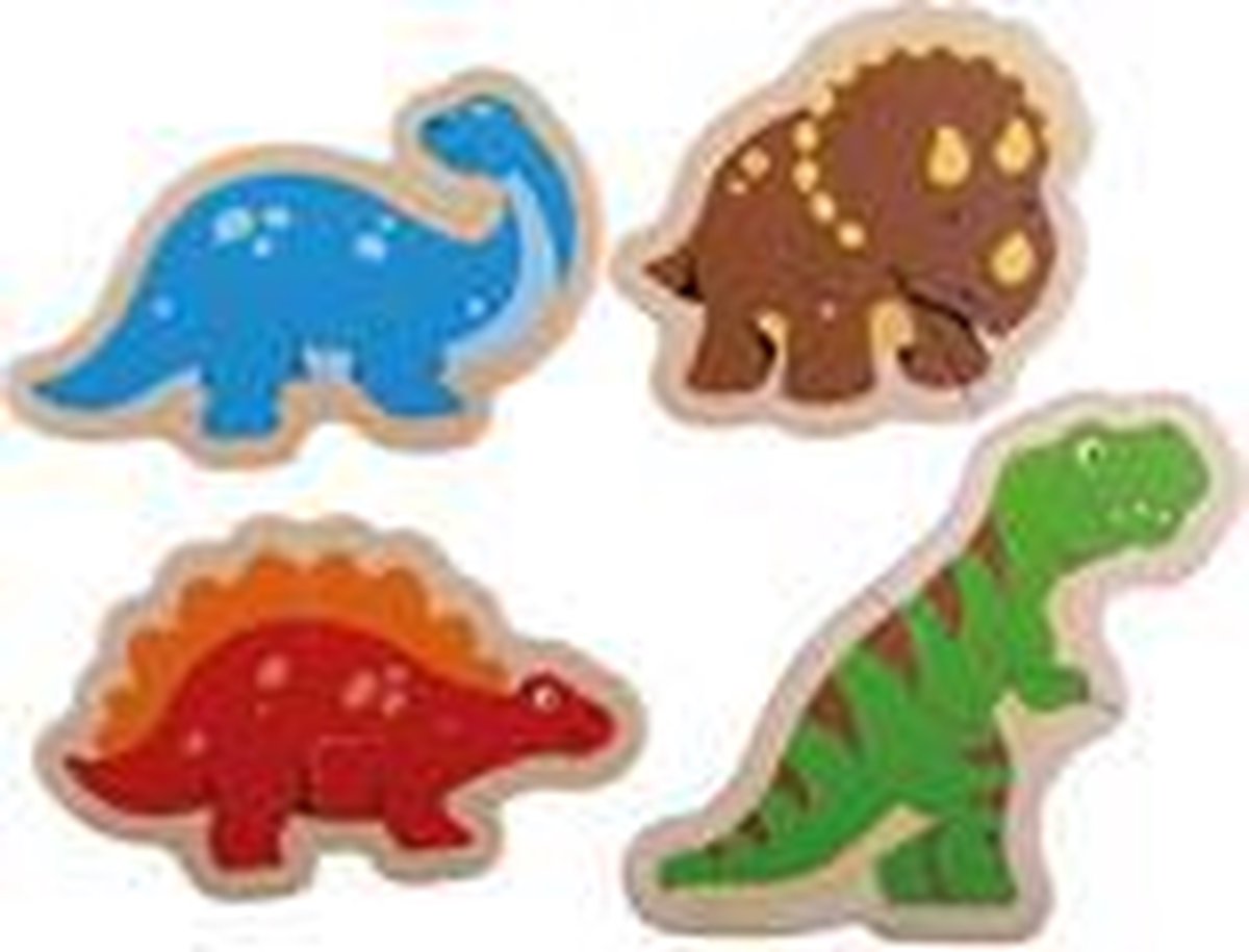 Bigjigs Twee Stukken Puzzel Dinosaurus / Two Piece Puzzles - Dinosaur