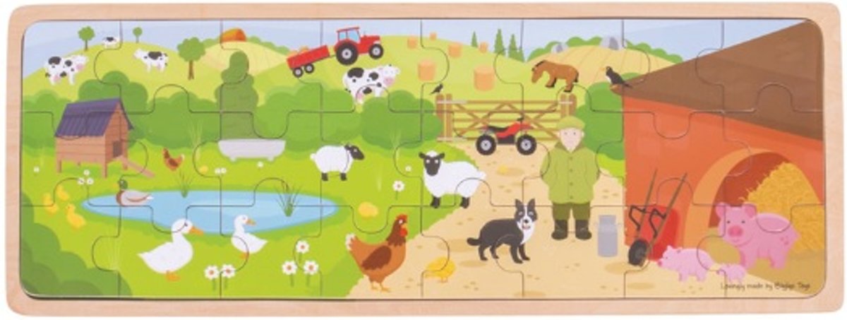 Bigjigs puzzel op de boerderij - 24 stukjes - BJ689