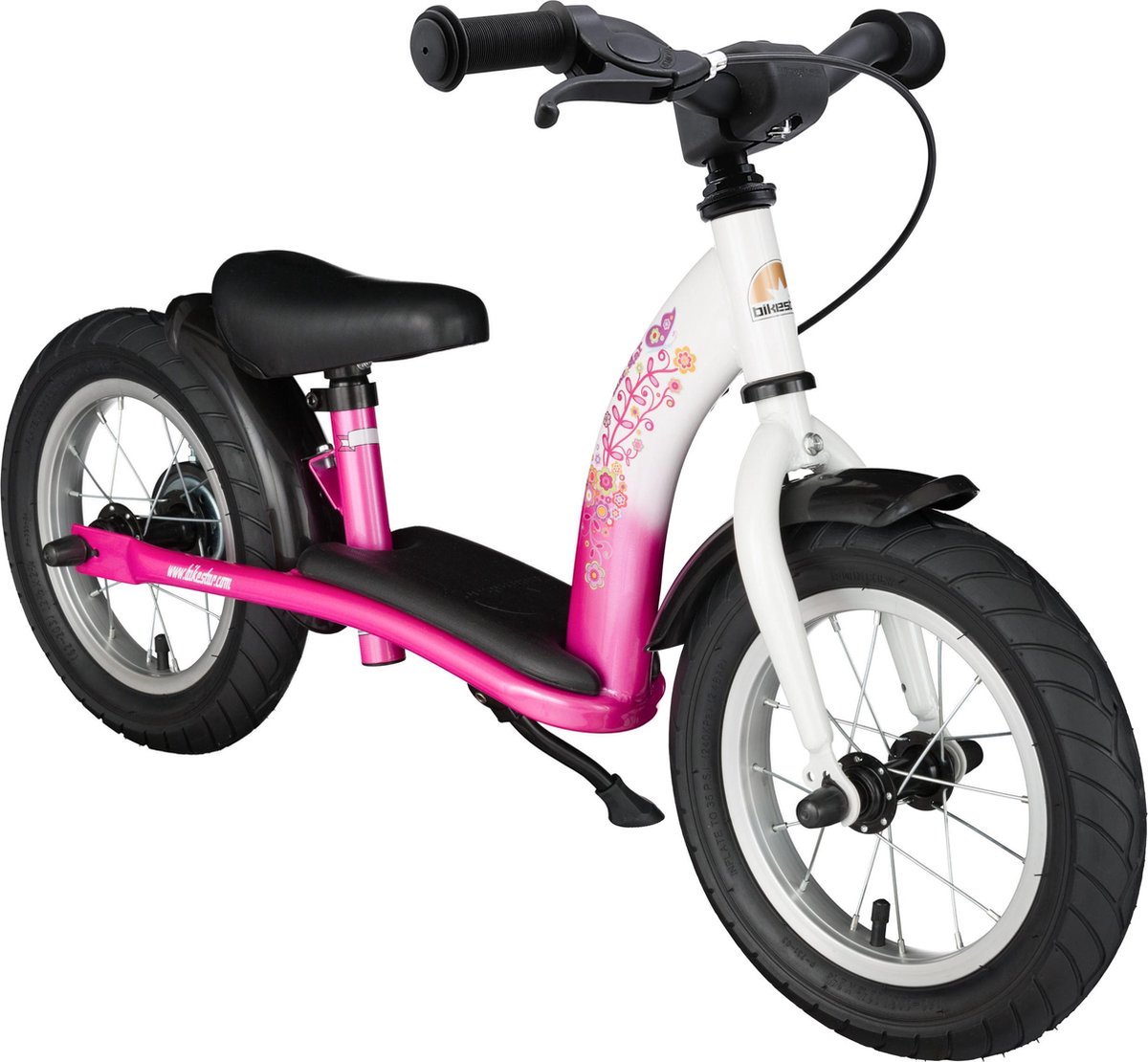   12 inch Classic loopfiets, roze / wit