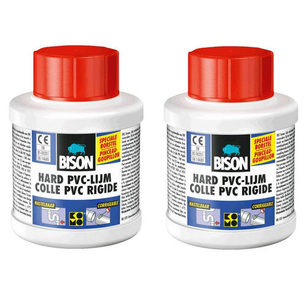 2x potjes Bison hard PVC lijm 100 ml - Montagelijm