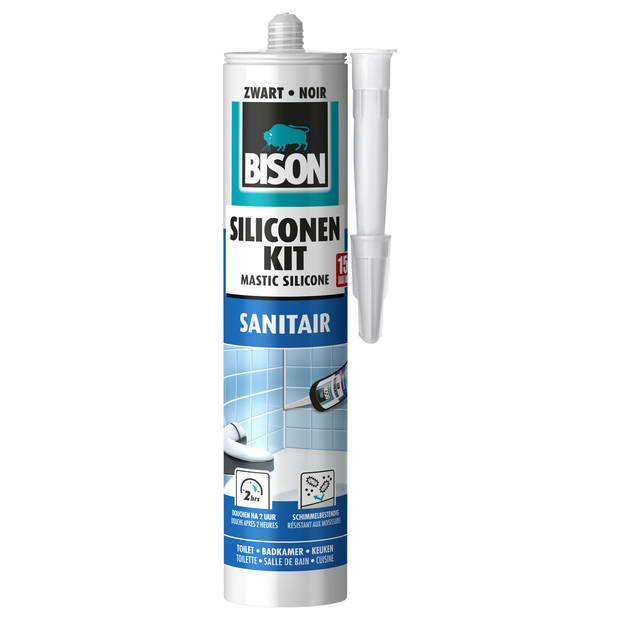 Bison - Siliconenkit Zwart Koker 300 ml