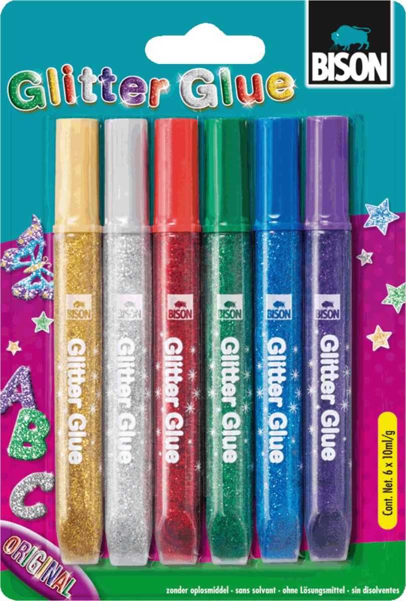 Bison Glitterlijm - 6 tubes