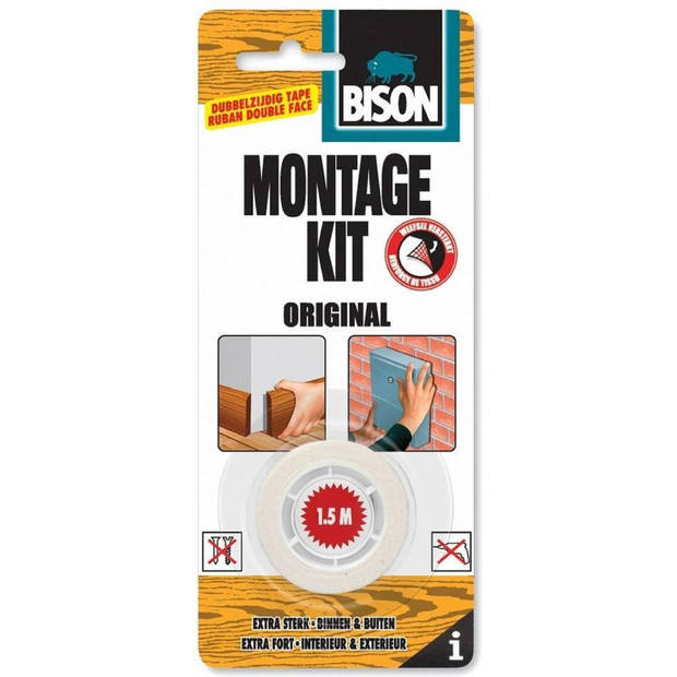 Bison montagekit tape original 19 mm x 1,5 m - Tape (klussen)