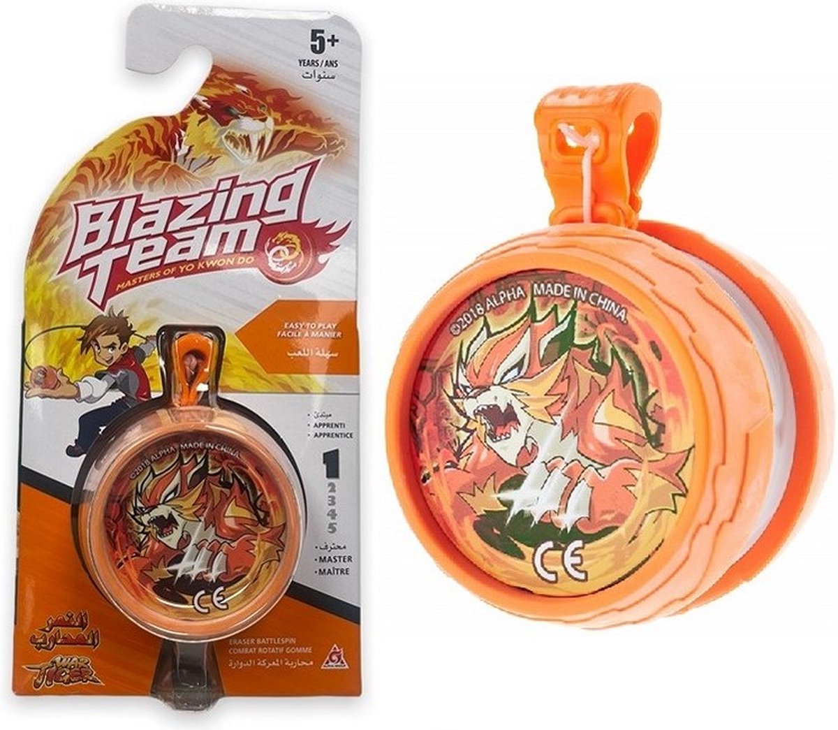 Blazing Team Yoyo Eraser Battlespin War Tiger - Oranje - Jojo