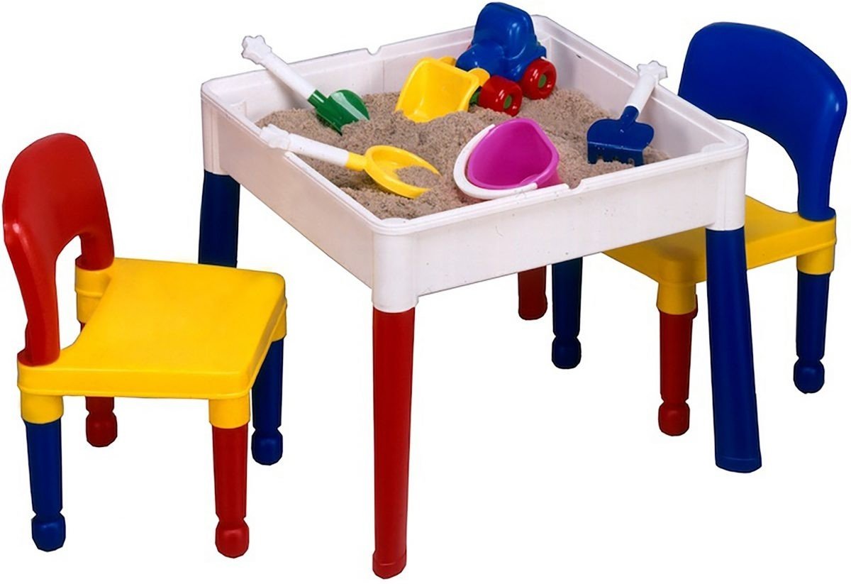 5-in-1 multifunctionele vierkante activiteitentafel en 2 stoelen (698)