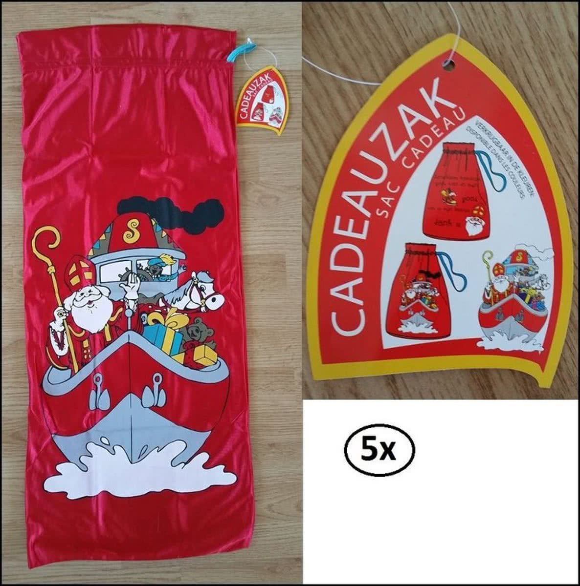 5x Sinterklaas kado zak-Luxe