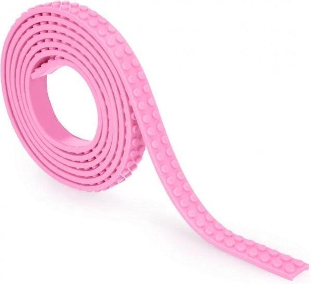 Block Tech - Bouwstenen tape - Roze & Grijs - 0,5 meter per stuk