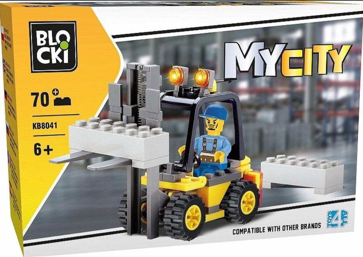 Blocki MyCity Heftruck Bouwstenen - KB8041 - 70  onderdelen