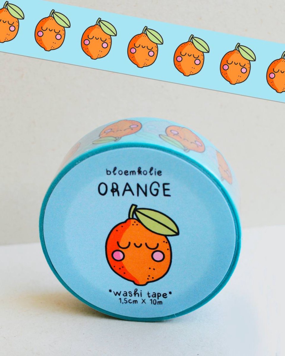 Bloemkolie Sinaasappel Washi Tape / Orange / Cute Kawaii Stationery / Schattige Japanse plakband