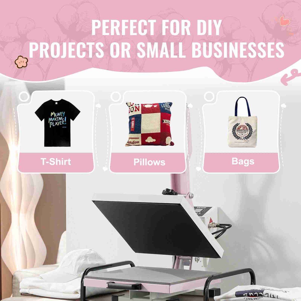  s – Hittepers en Transferpers – Digitale Warmte Persmachine voor Textiel en Mok – Krachtige Warmte Pers Machine voor Creatieve Projecten