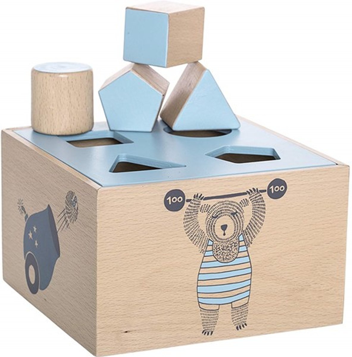 Bloomingville speelgoed, Circus Intelligence Box, Blue, Beech