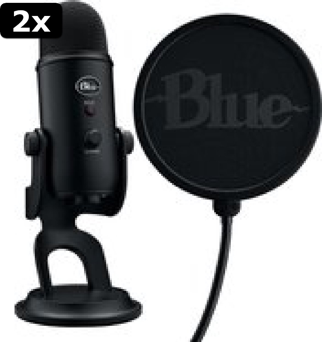 2x Logitech Blue Yeti Game Streaming Kit - Streaming microfoon - Zwart