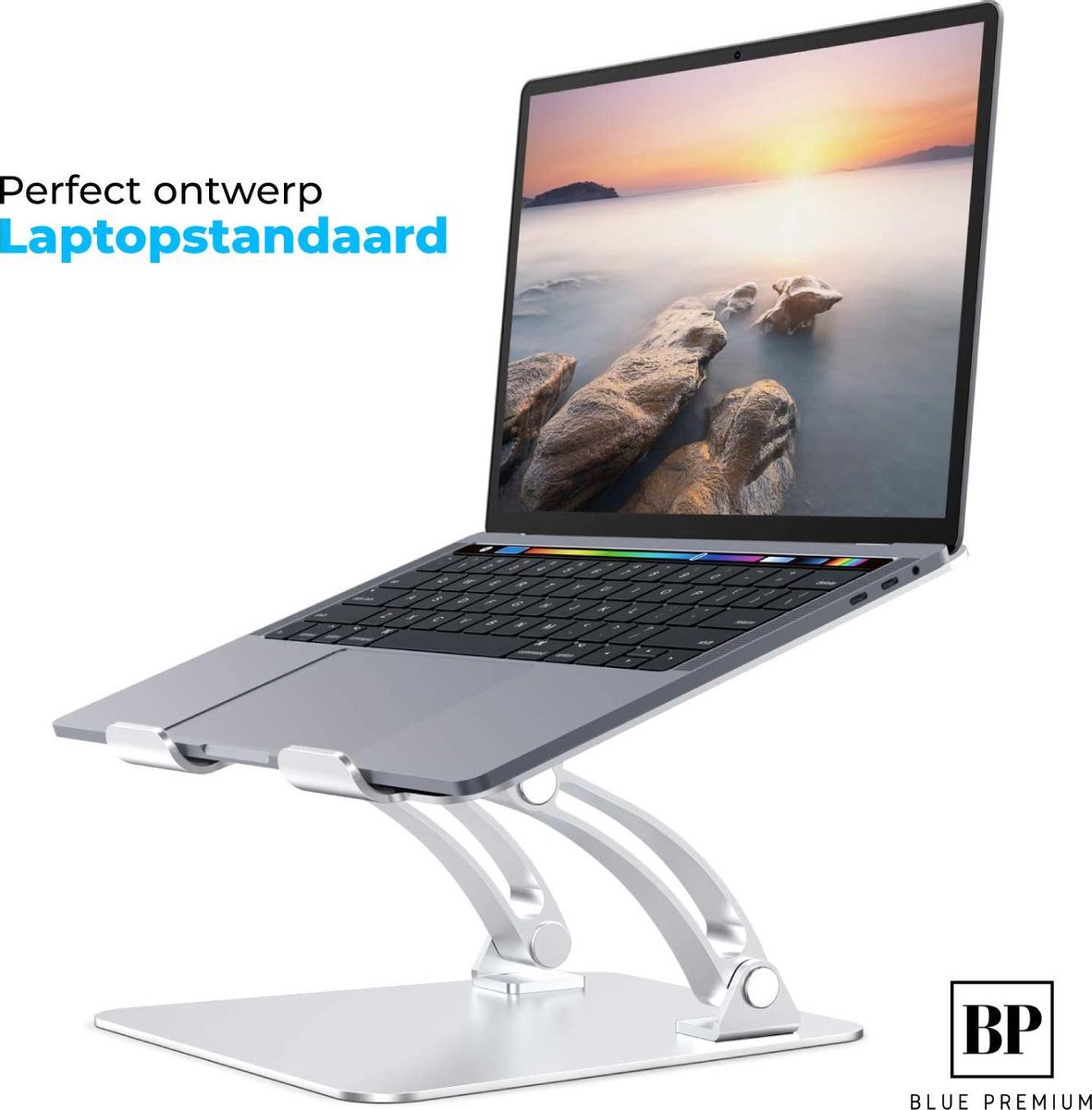 Verstelbare Laptopstandaard –  Ergonomische Laptophouder – Laptopstand Van Aluminium – Laptopsteun opvouwbaar – Notebook en Tablet – Apple Macbook Pro/Air, iPad, Asus, HP, ACER, Microsoft, Lenovo, Windows – 13/14/15/16/17 inch