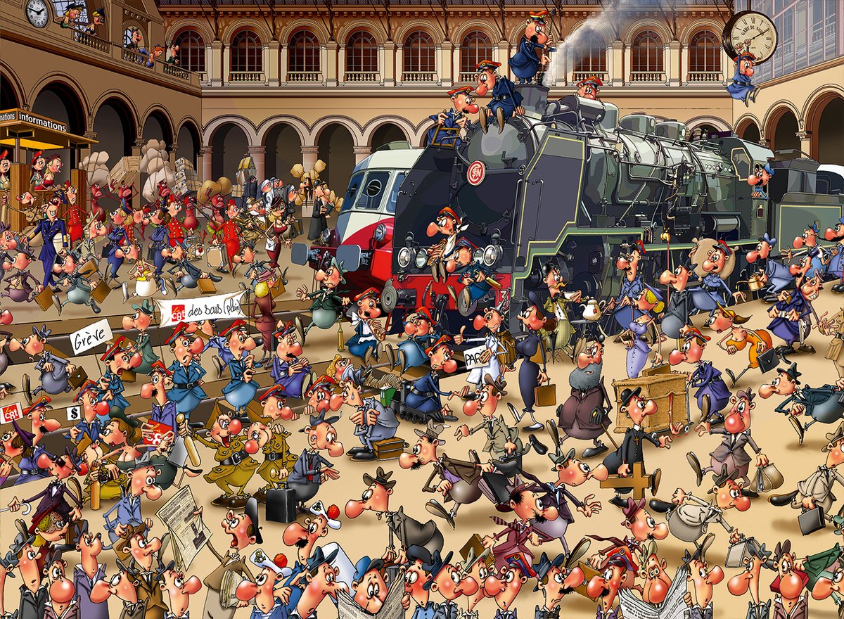 François Ruyer - French Train Station-  Puzzel 3000 Stukjes