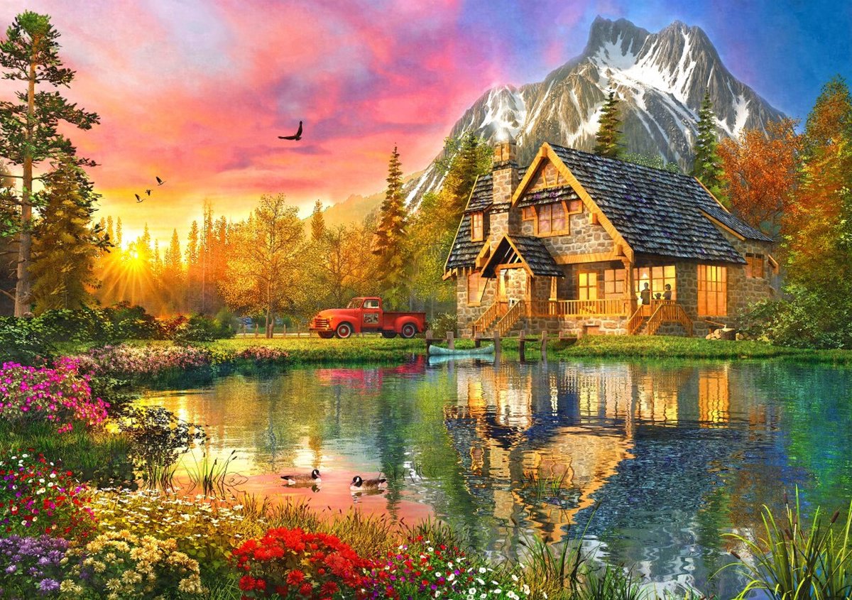 The Mountain Cabin  Puzzel 1000 stukjes