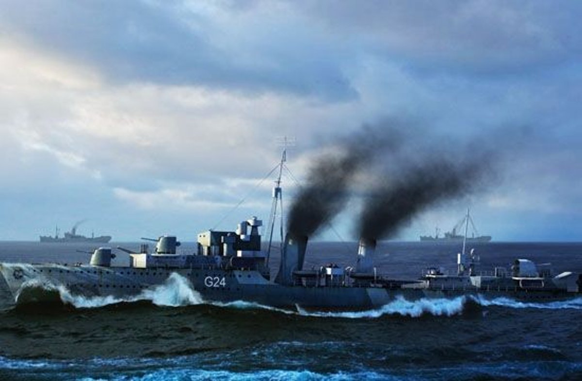 Boats Huron Battleship Destroyer 1944