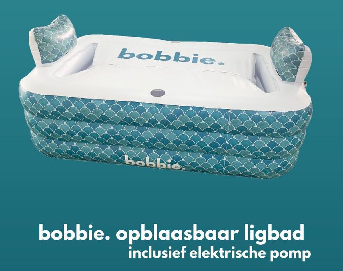 bobbie premium - Opblaasbaar ligbad inclusief Elektrische Pomp - 150 x 105 x 70 cm - voor 2 personen - geschikt voor binnen en buiten