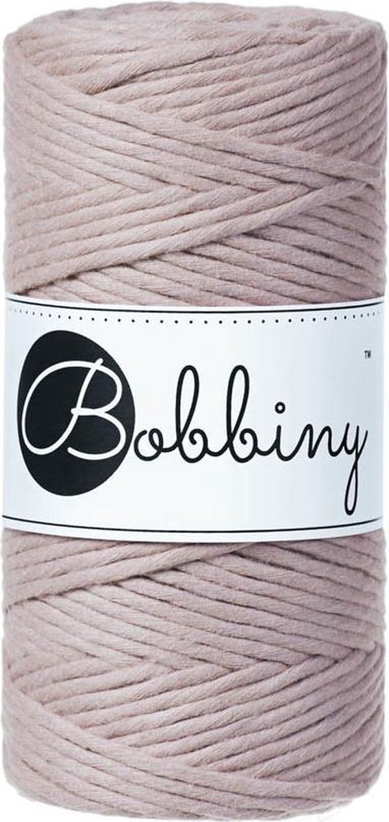 Bobbiny Macrame cord 3mm Pearl Creme, Grijs