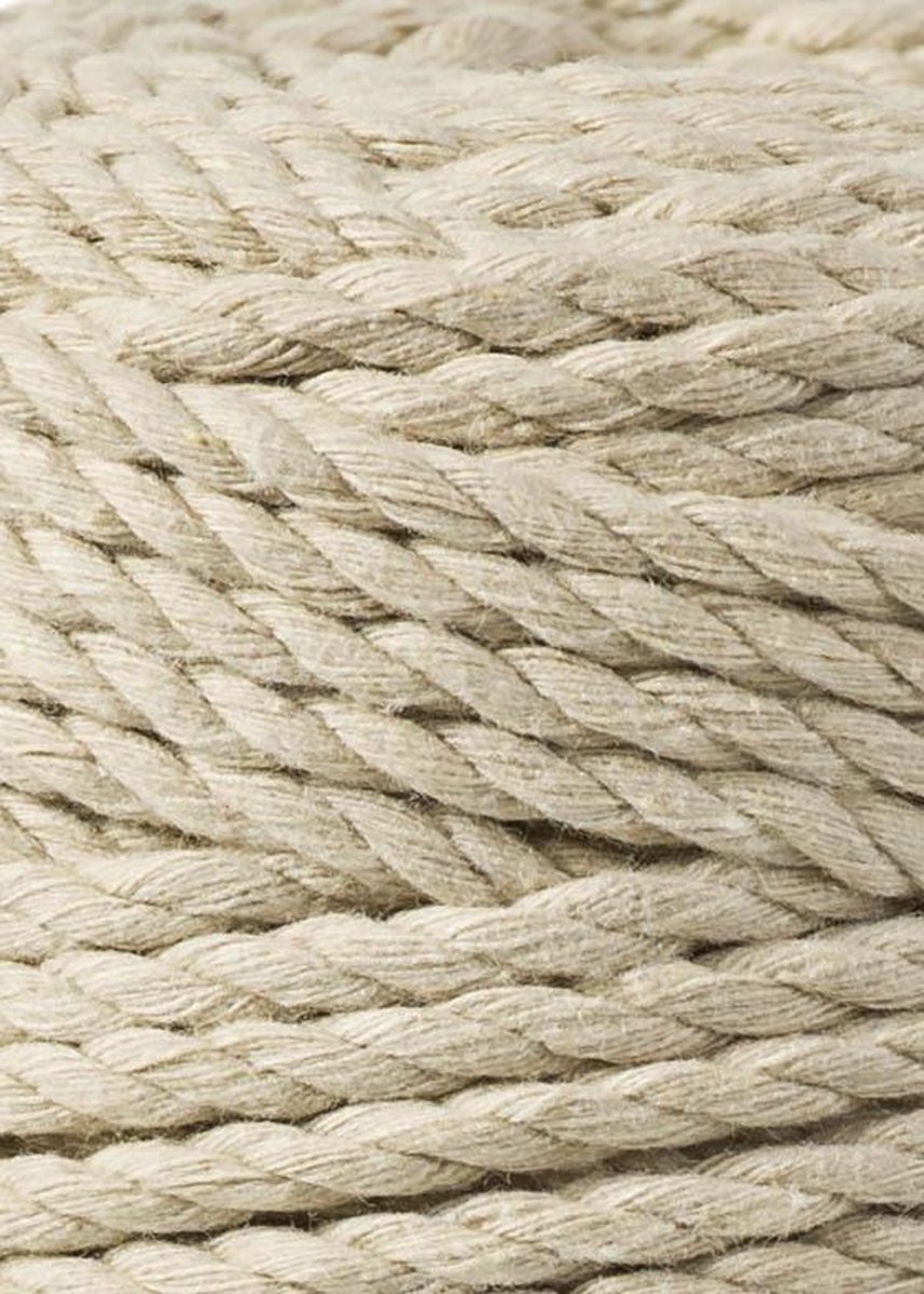 Bobbiny Macramé Triple Twist 5mm Beige Creme