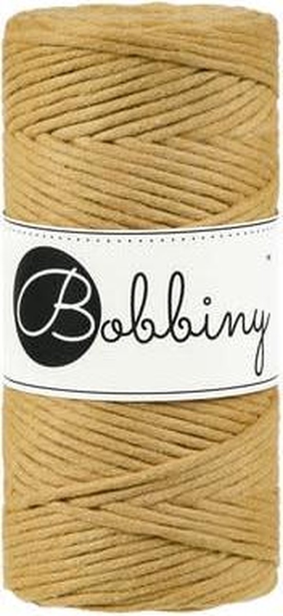 Bobbiny Macramé cord 3mm Mustard Bruin, Geel