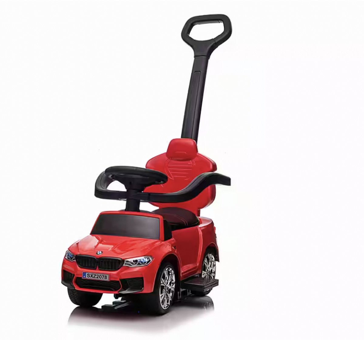   luxe loopauto - loopwagen met duwstang - Babywalker - BMW M5 - Leren zitje - Luxe uitvoering - Goede kwaliteit - Rood