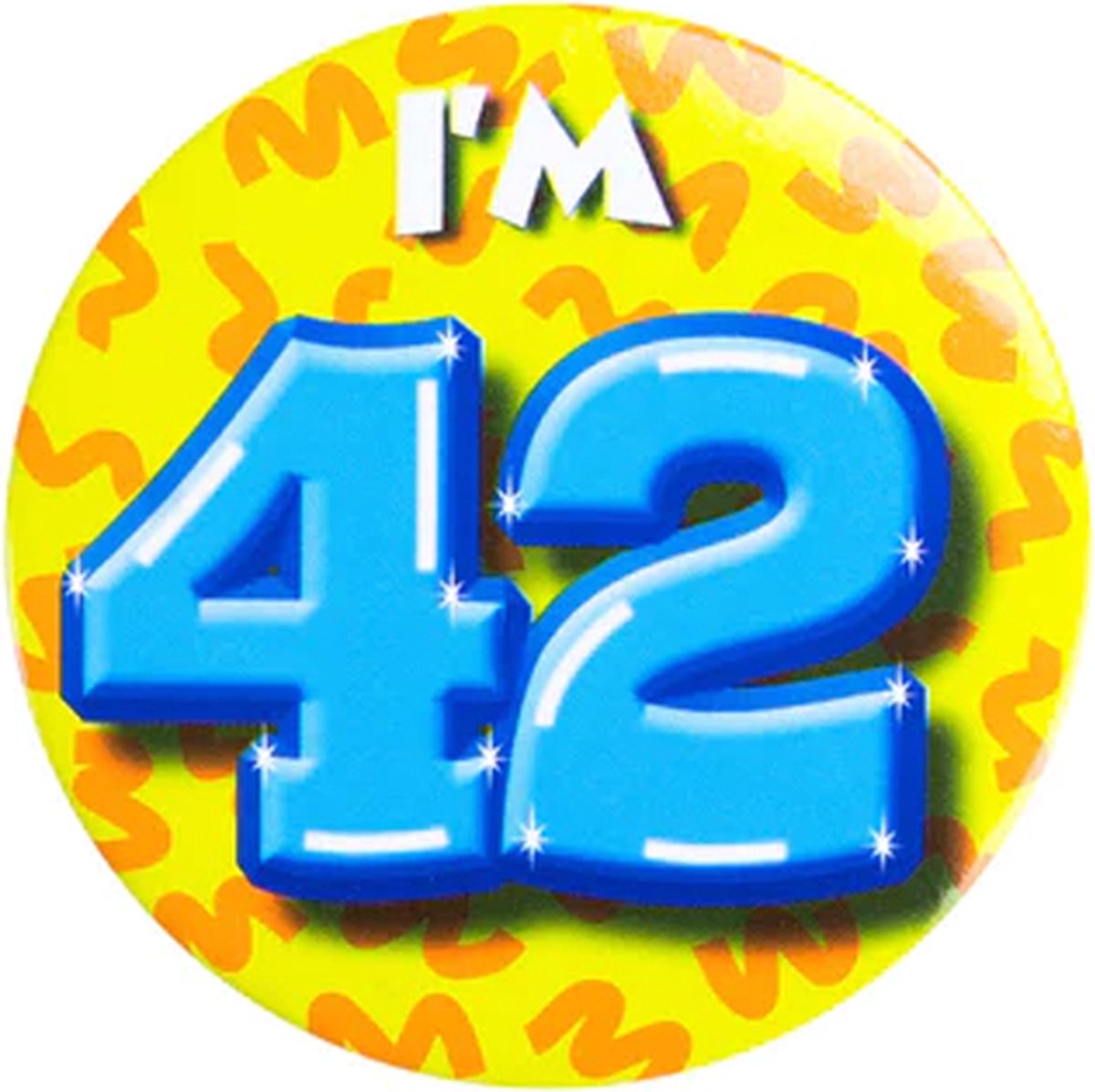 Button 42 Jaar - Button met speld (55mm) - Leeftijd badge - 42 Jaar versiering - Accessoires - Rozet Im 42 - Verjaardag jongen / meisje / man / vrouw - Button 42 Jaar