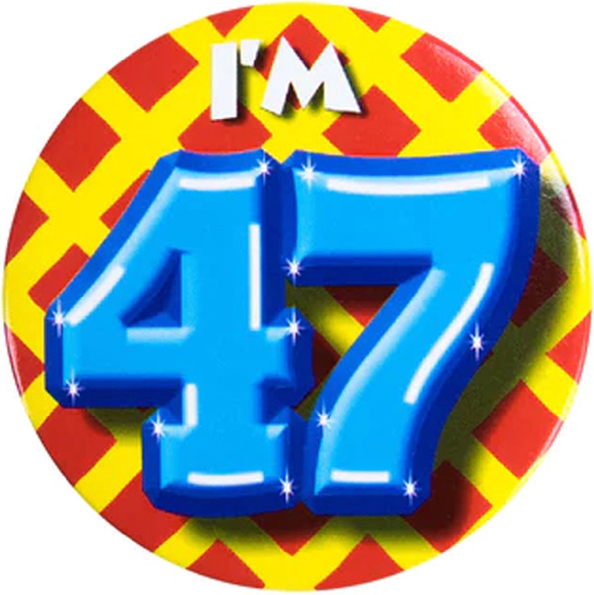 Button 47 Jaar - Button met speld (55mm) - Leeftijd badge - 47 Jaar versiering - Accessoires - Rozet Im 47 - Verjaardag jongen / meisje / man / vrouw - Button 47 Jaar