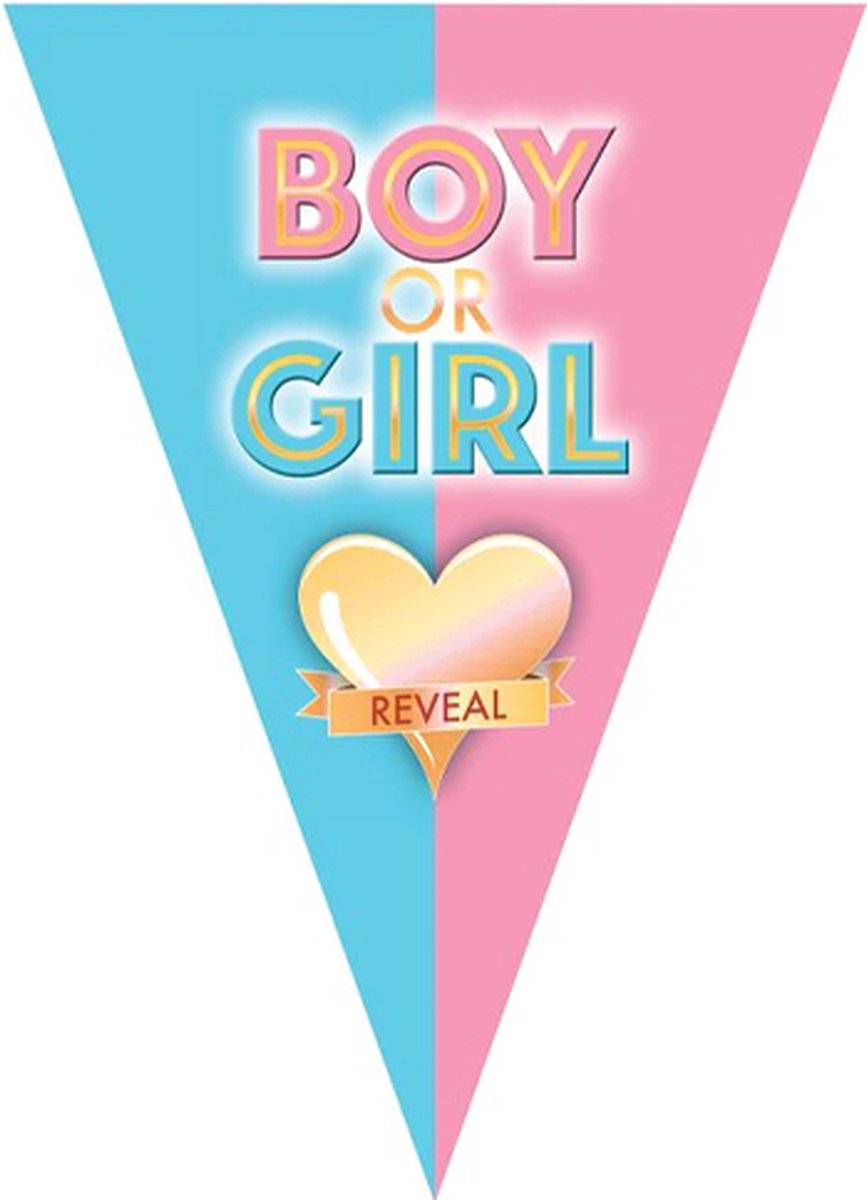 Gender Reveal Slinger 1 stuk (5 meter) - Gender reveal versiering - Decoratie - Boy or Girl slinger - Jongen of meisje? - Vlaggenlijn 1x - 5 meter