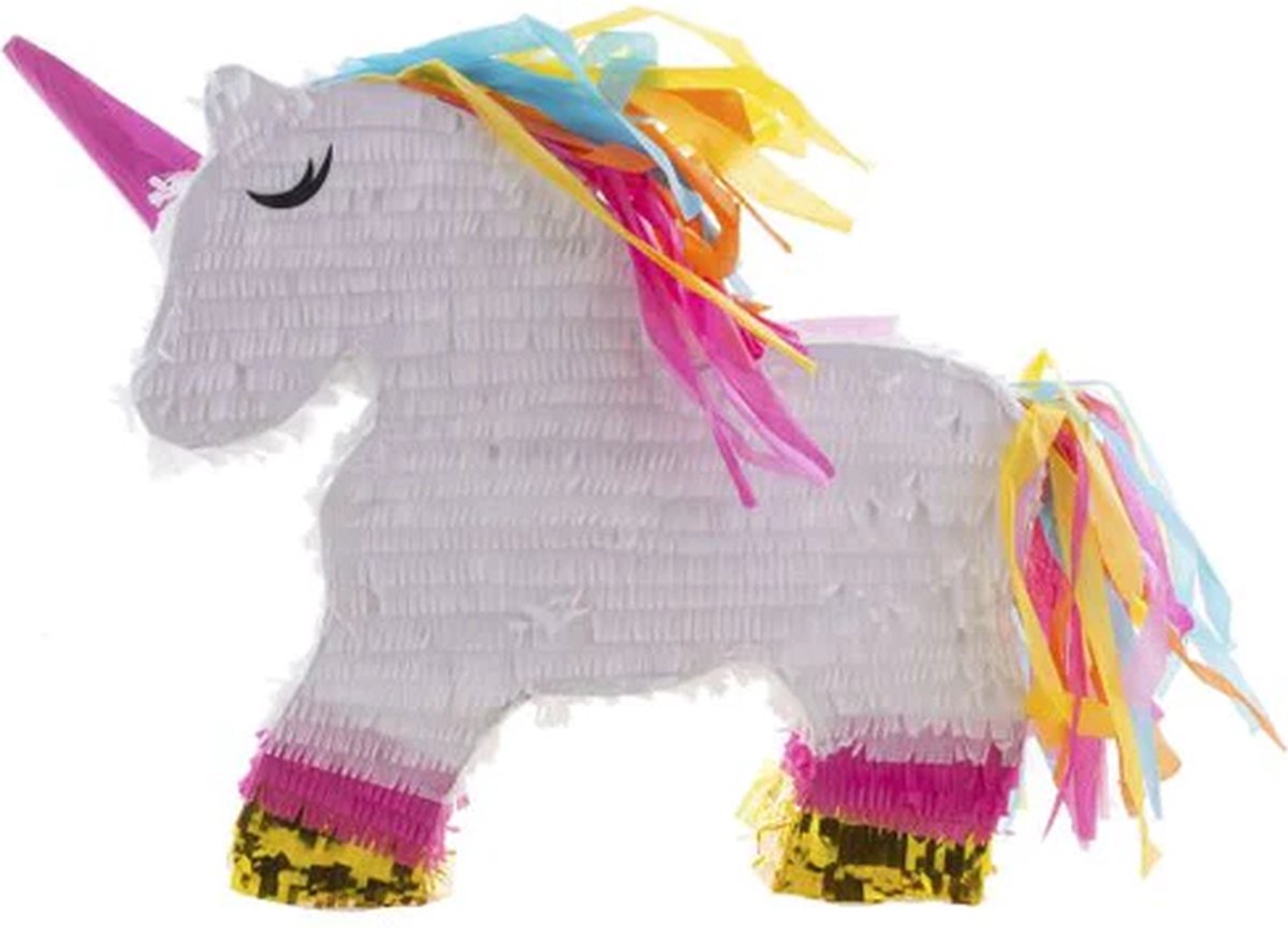 Pinata Eenhoorn - Verjaardag benodigdheden - Verjaardag artikelen - Verjaardag versiering accessoires - Feest Piñata Unicorn Wit