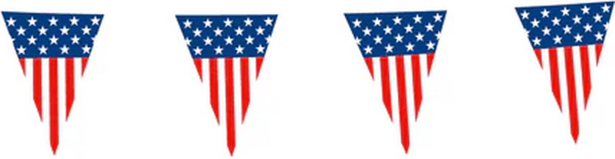 Vlaggenlijn United States of America - 10 Meter USA - USA vlag decoratie - Amerikaanse versiering vlaggetjes - Per stuk 10 meter vlaggenlijn