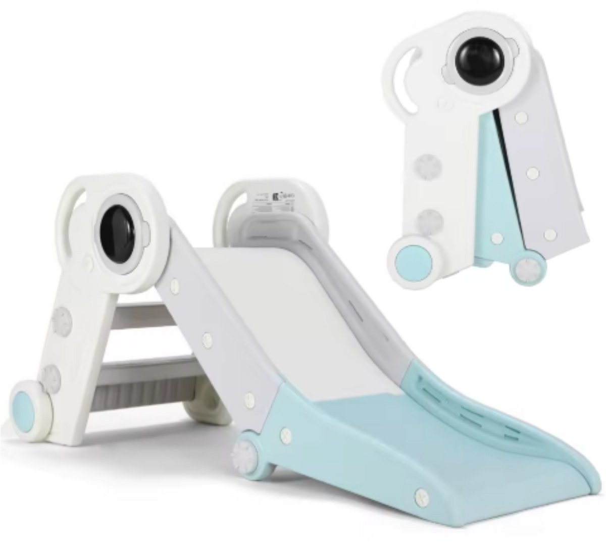   voor Kinderen - Buitenspeelgoed - Indoor & Outdoor Kinderplezierglijbaan - Dubbel Opvouwbaar, Peuter   voor 1-3 Jaar - Babytuinglijbaan, Perfect Cadeau - Blauw & Wit