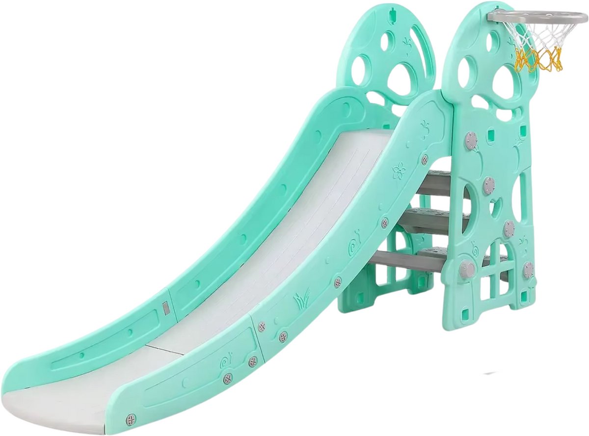 Kinderglijbaan 2 in 1 - Voor buiten en binnen - Basketbalring - Tuin -   voor kinderen -