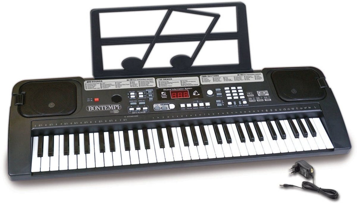 Bontempi Digitaal Keyboard 61 Toetsen 70 Cm Zwart