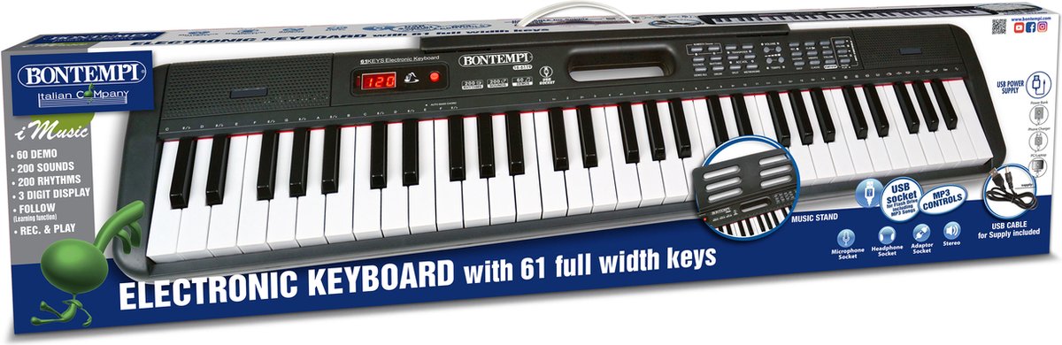 Bontempi Digital Keyboard with 61 full width keys