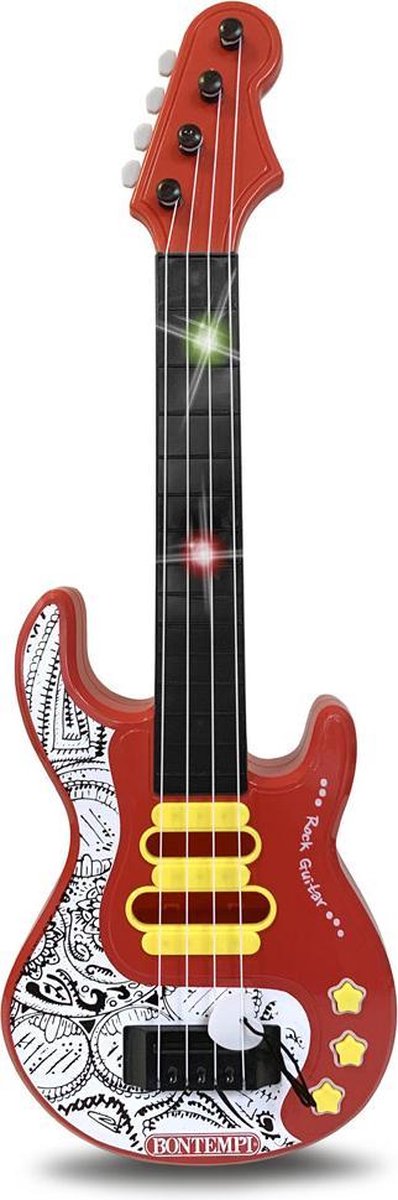 Bontempi Elektrische Rock Gitaar Toy Band Star 51 Cm Rood