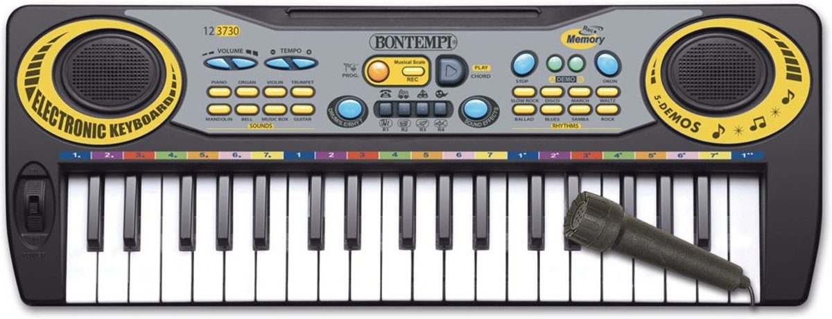 Bontempi Elektronisch Keyboard Met Microfoon 42,5 Cm Zwart