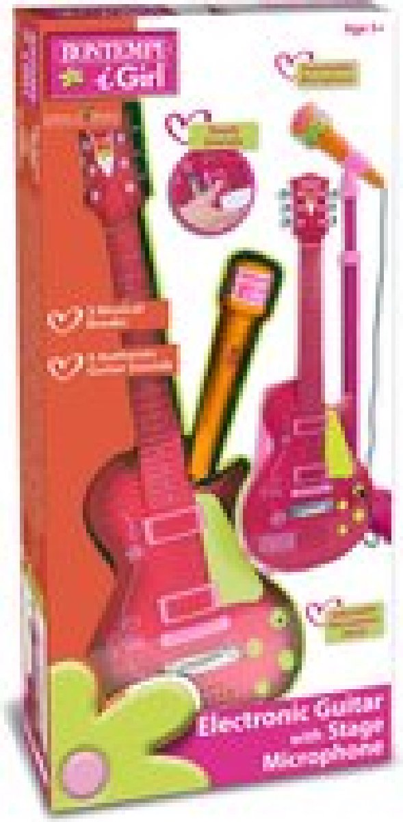 Bontempi Elektronische Rockgitaar Met Microfoon 112 Cm Roze