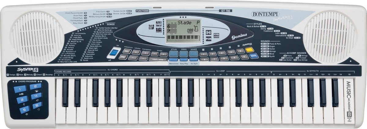 Bontempi Keyboard Digitaal 49 Toetsen Met Display Grijs 68 Cm