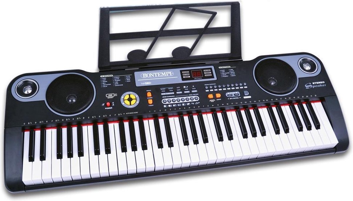 Bontempi Keyboard Digitaal Junior 86 Cm Zwart 3-delig