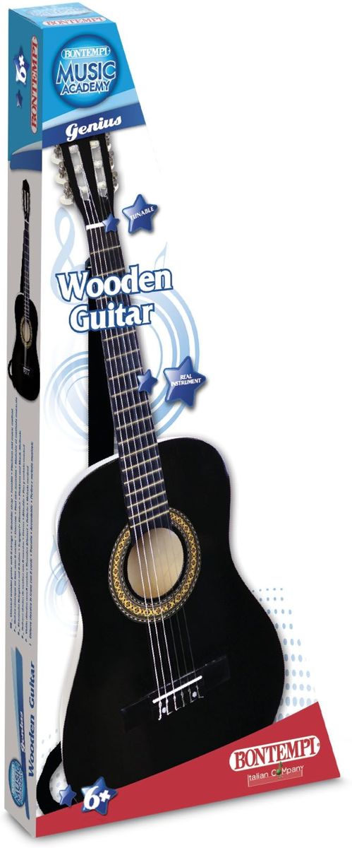 Houten gitaar - Zwart -Wit